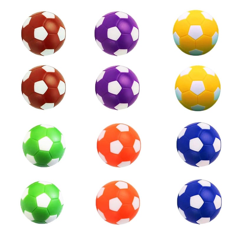 Inscool 12Pcs Foosball Table Balls 1.42 Inch Table Soccer Balls for Foosball Tabletop Game Foosball Accessory Replacements Multicolor World Cup Foosball/Gifts - Image 1